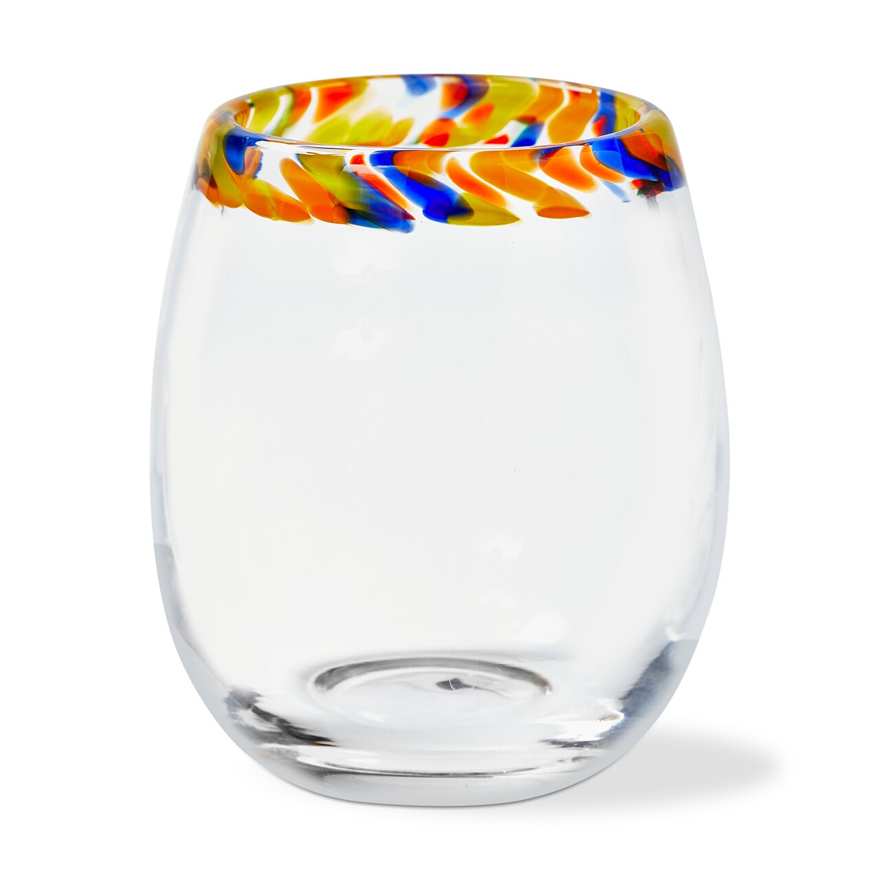 Kaleidoscope Stemless Wine Glass - 16oz Clear Drinkware, Dishwasher-Safe, Perfect for Everyday Use, 4x4x4.5 inches